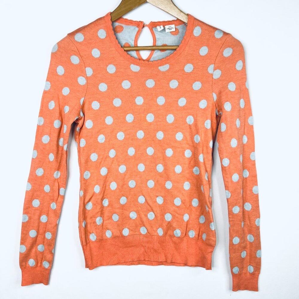 Moth Peach Polka Dot Sweater XS